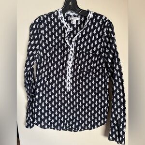 J. Crew Black and White Patterned Shirt